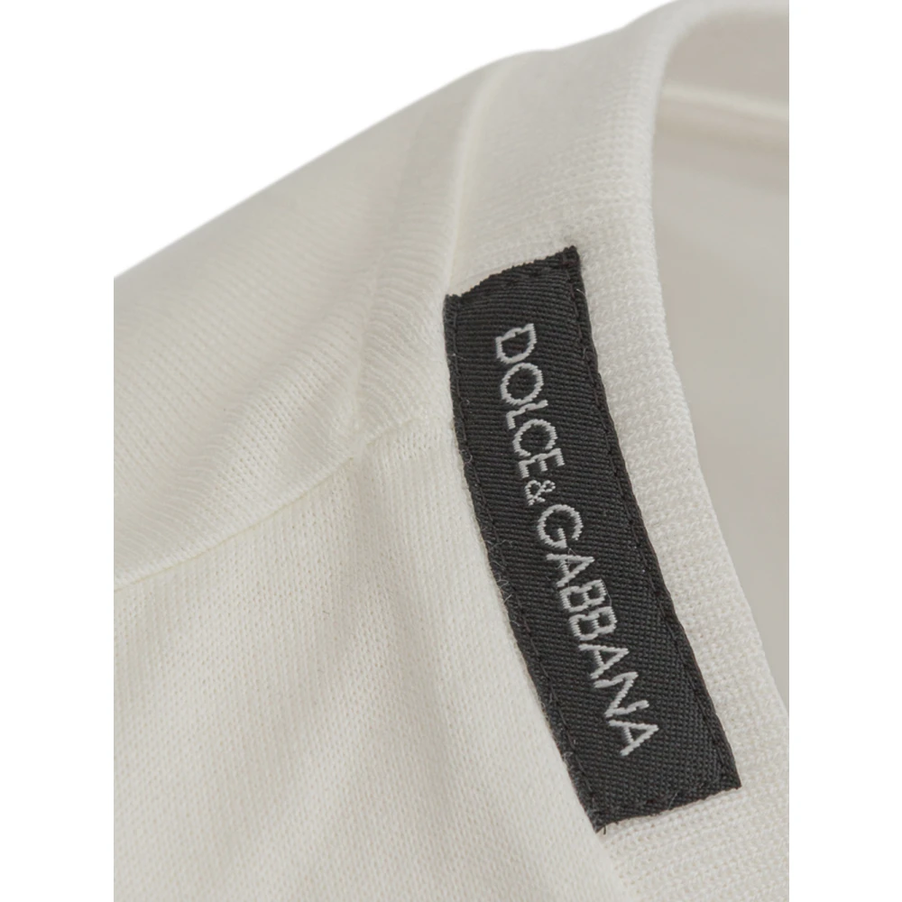 Dolce & Gabbana Katoenen Logo Print Tanktop White Dames