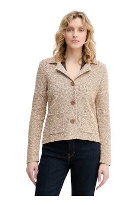 Enkelknäppt blazer i texturerad bomull