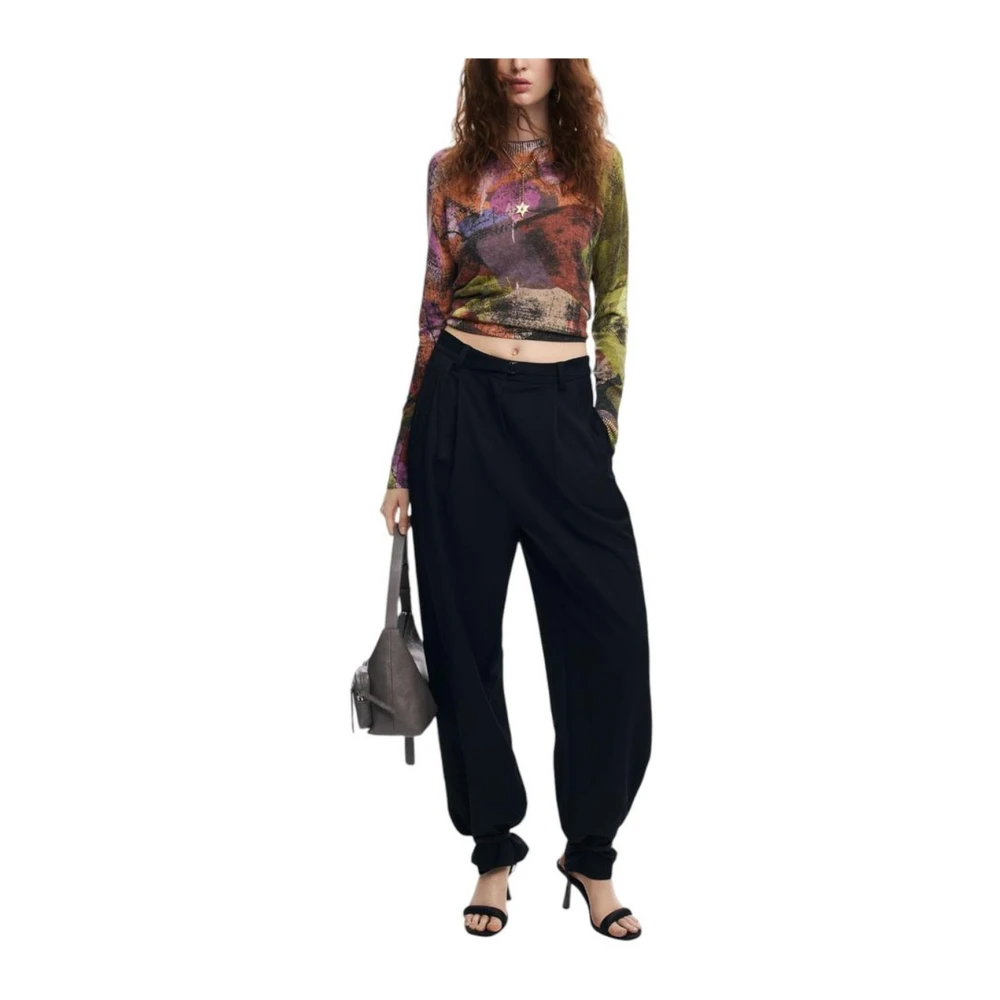 Desigual Linnen Blend Gebreide Top Multicolor Dames