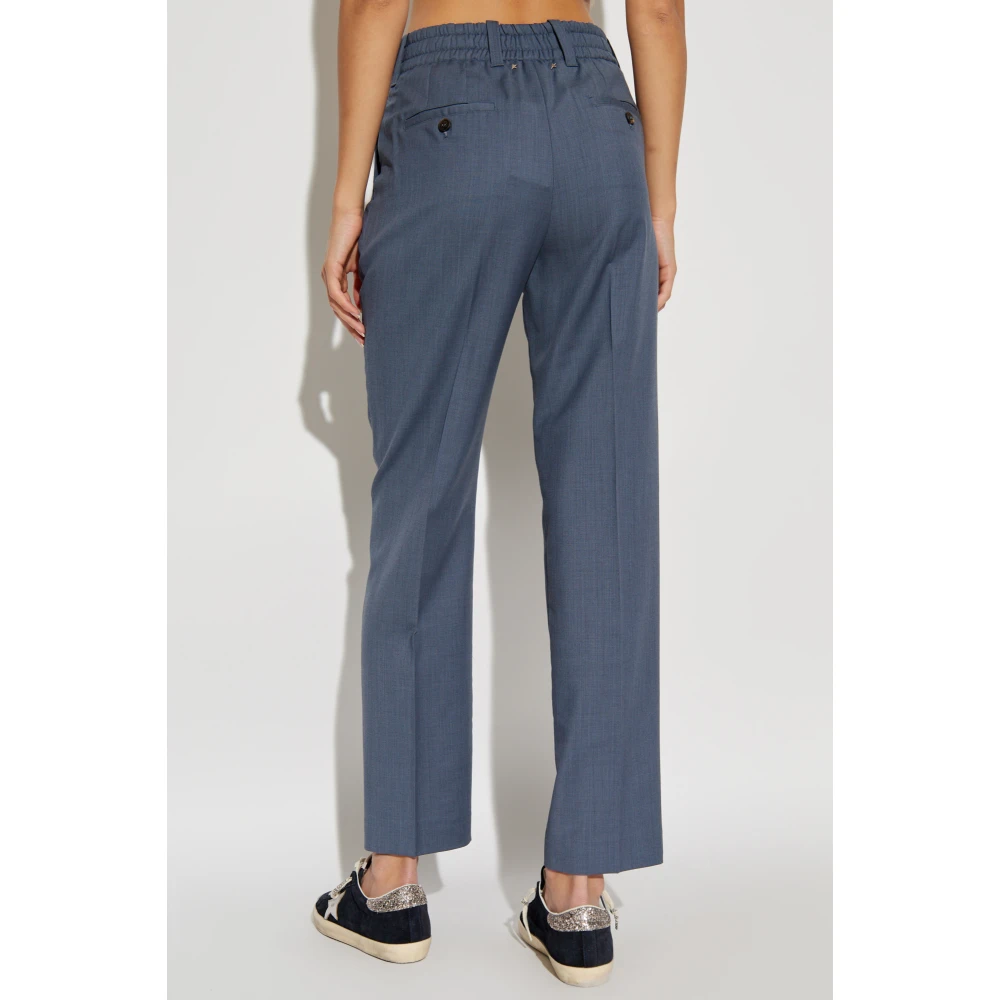 Golden Goose Wollen broek met vouw Blue Dames