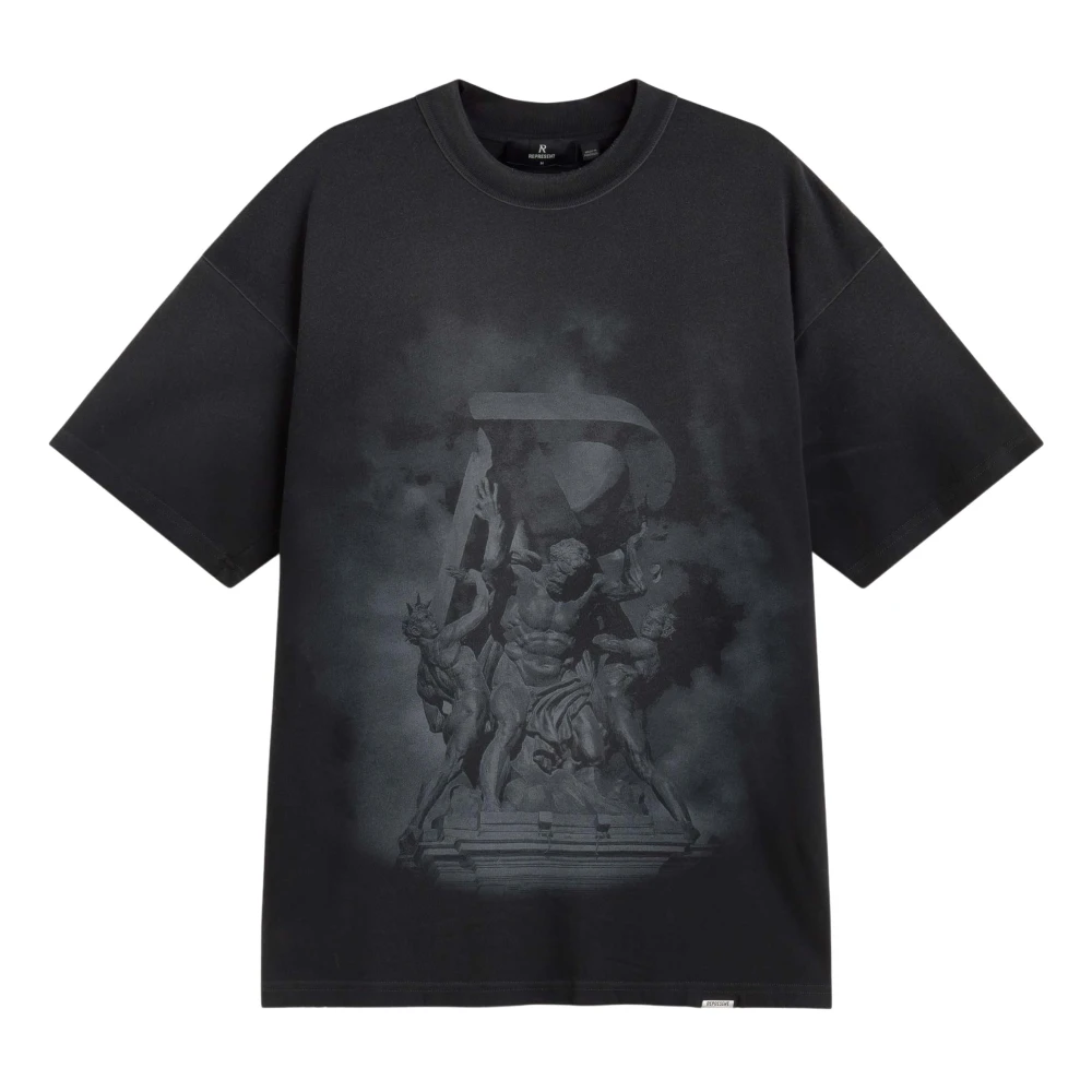Represent Vintage Atlas T-Shirt in Stained Black Heren