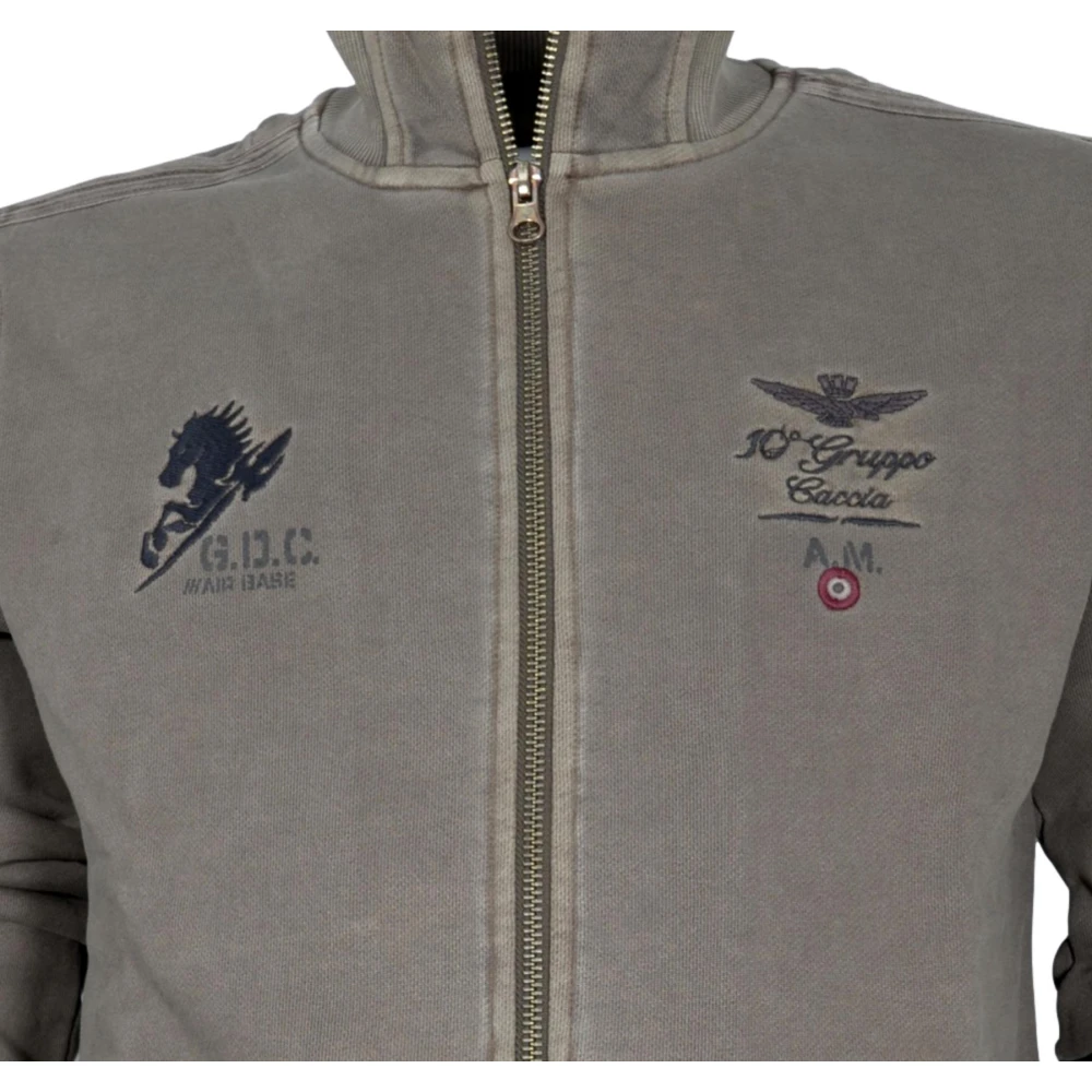 aeronautica militare Militaire luchtvaart katoenen sweatshirt met borduurwerk in groen Green Heren