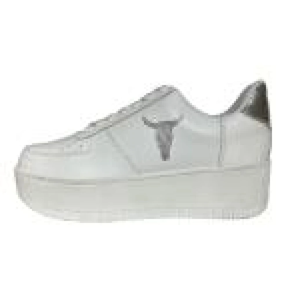 Windsor Smith Witte Zilveren Reptiel Sneakers White Dames