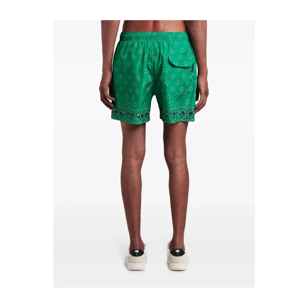 Palm Angels Groene Paisley Zwembroek Green Heren