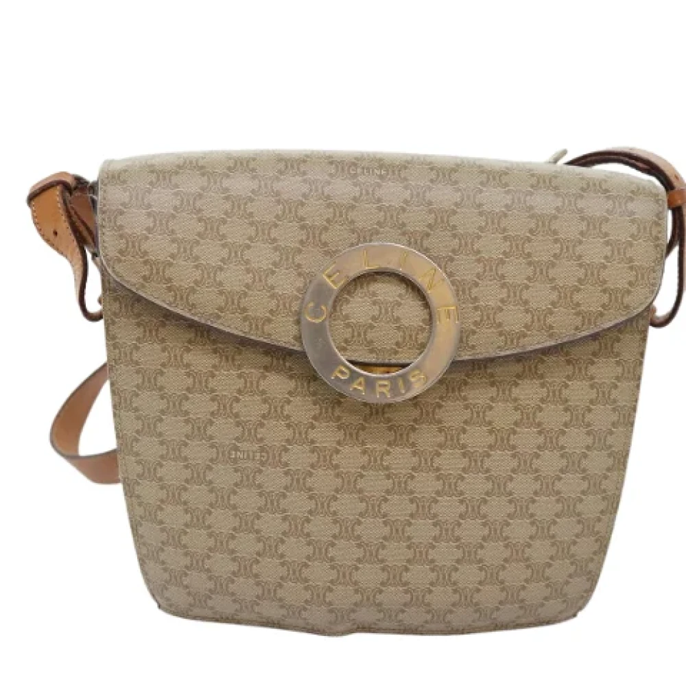 Celine Vintage Pre-owned Fabric shoulder-bags Beige Dames