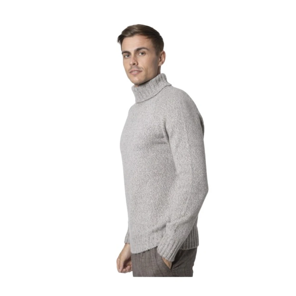 Gran Sasso Men's Gray Soft Ribbed Turtleneck