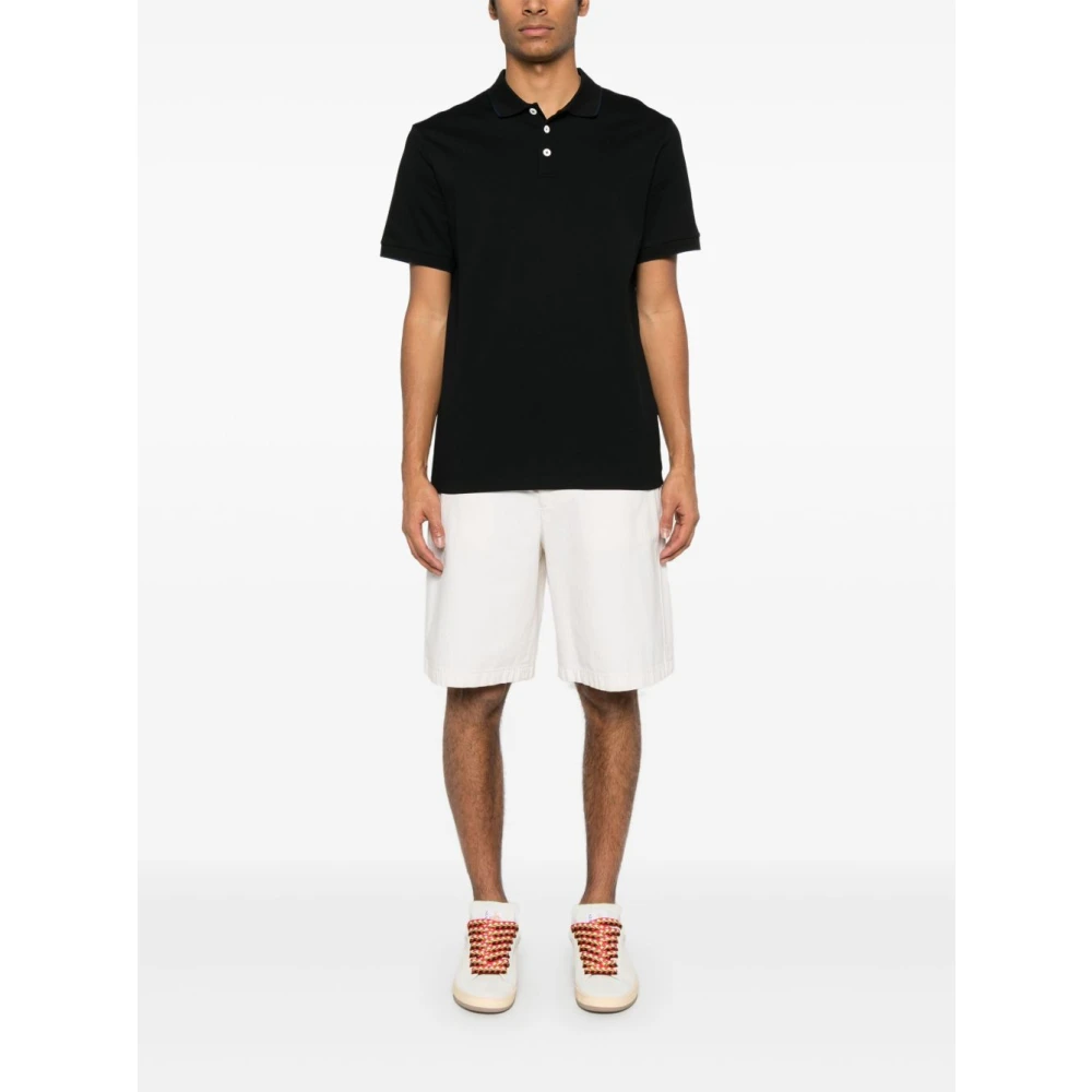 Giorgio Armani Zwarte Polo Shirts en Polos Black Heren