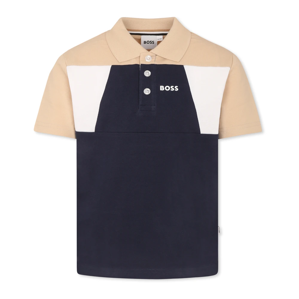 Hugo Men's Blue Cotton Polo Shirt With Logo