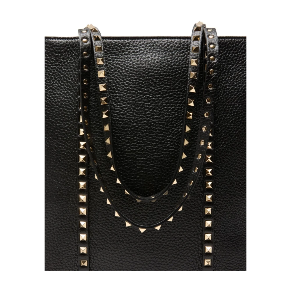 Valentino Garavani Zwarte Rockstud Leren Winkel Tas Black Dames
