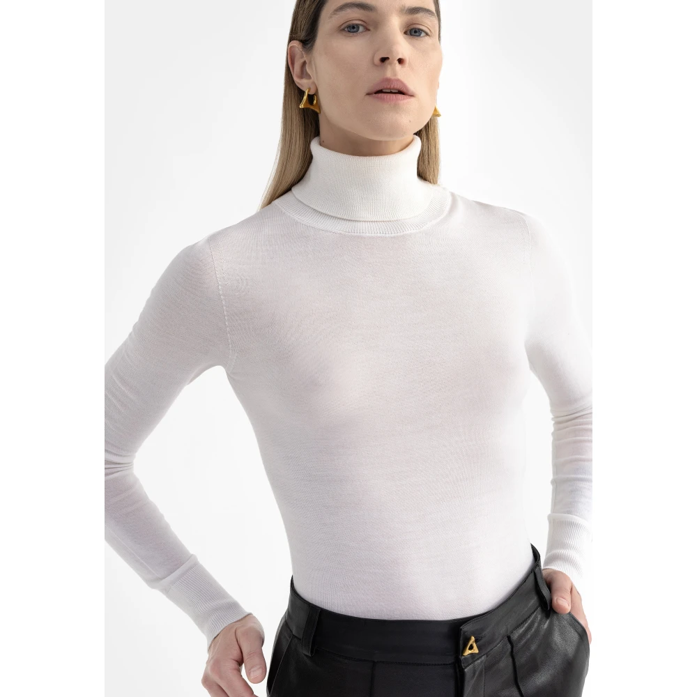 Aeron Merino Wool Turtleneck Sweater Beige Dames