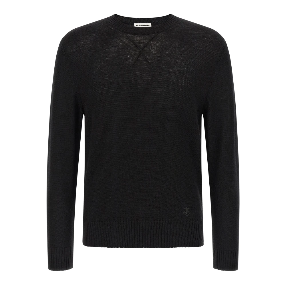 Jil Sander Men's Black Crew Neck Jumper - Round-Neck Knitwear - L - Knitwear