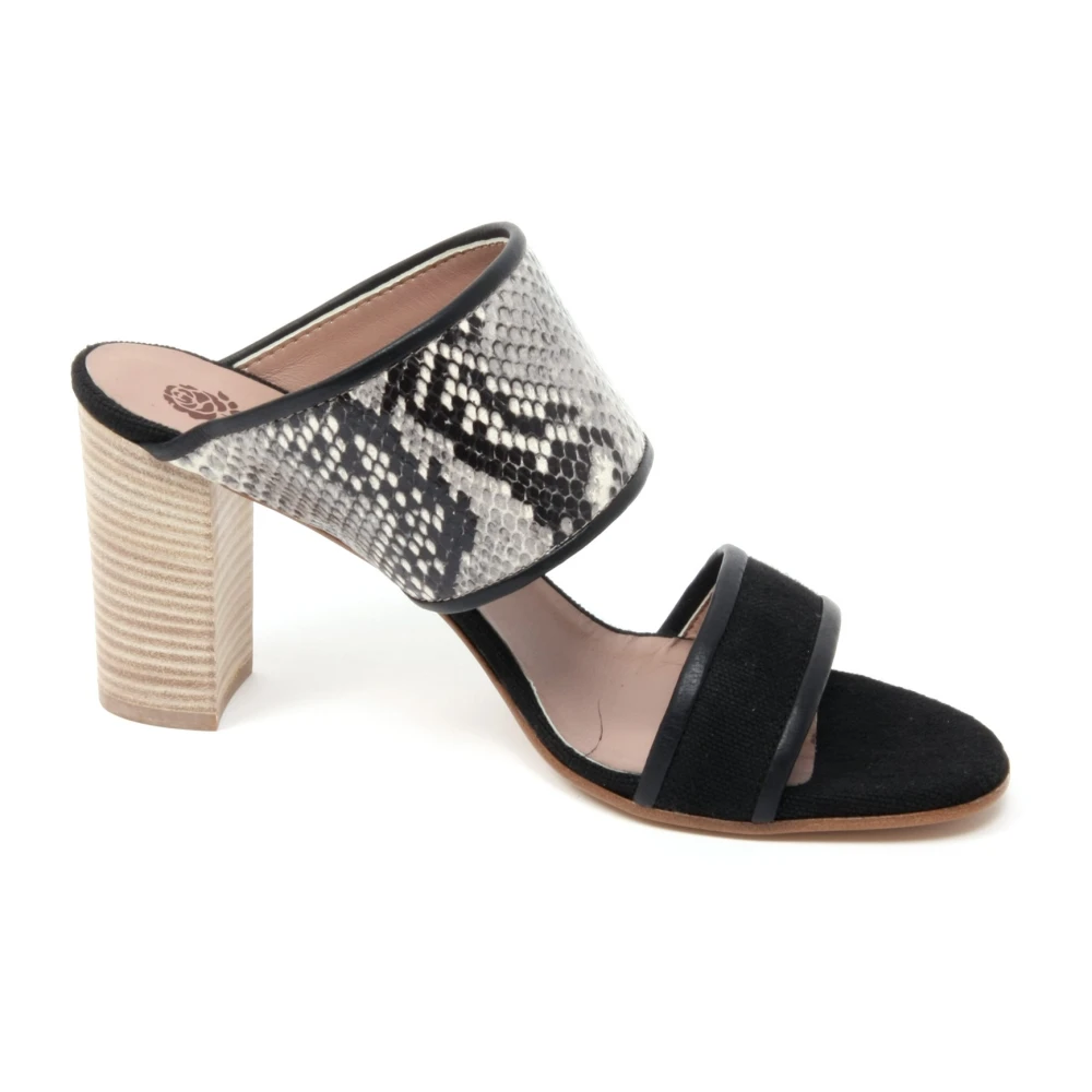 Maliparmi Women's Black Python Print Sandal Shoe Made In Italy