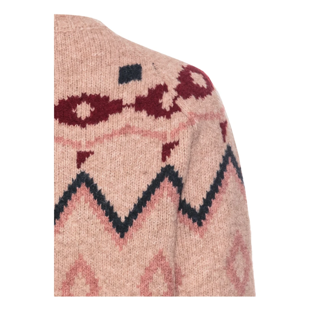 camel active Noors Patroon Gebreide Trui Pink Dames