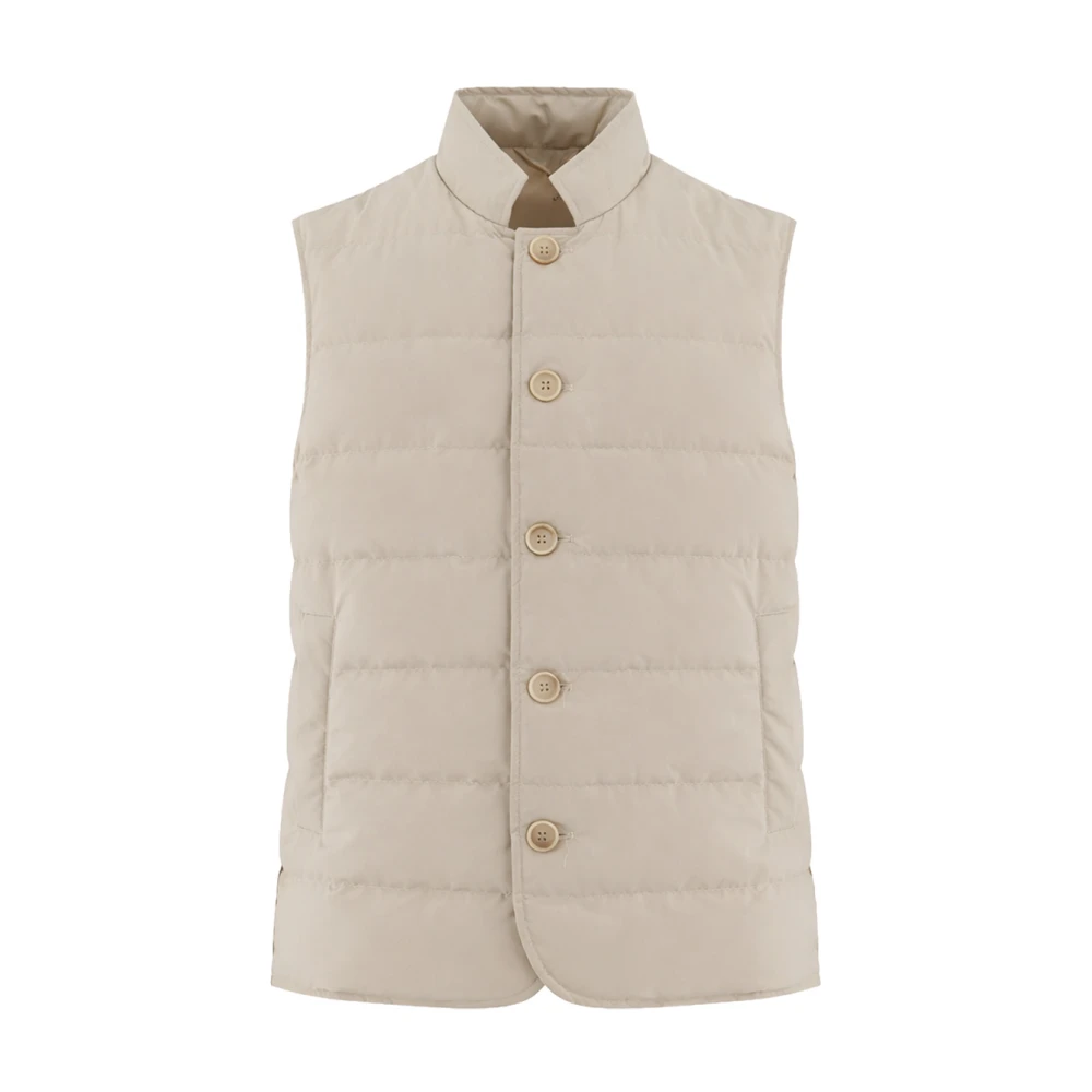 Eleventy Men's Beige Waistcoats, Xl, Quilted Vest