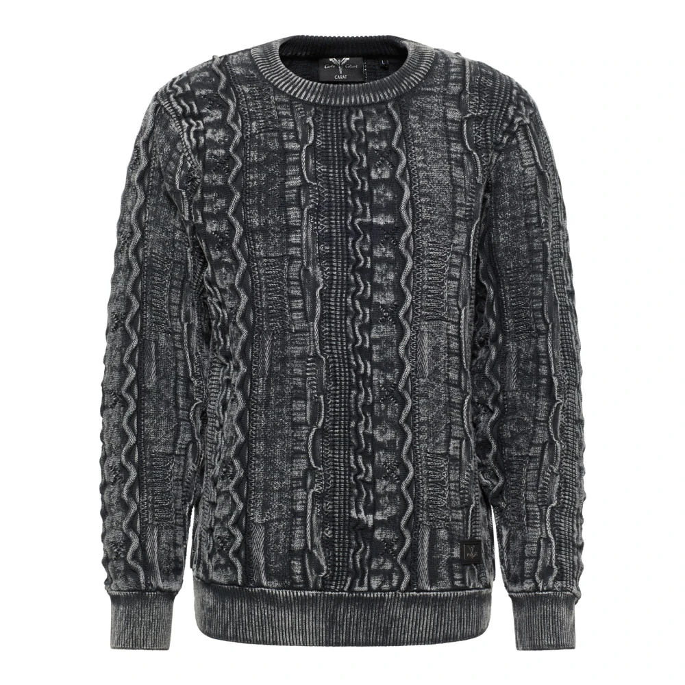 Carlo Colucci Men's Black 3D Knit Sweater