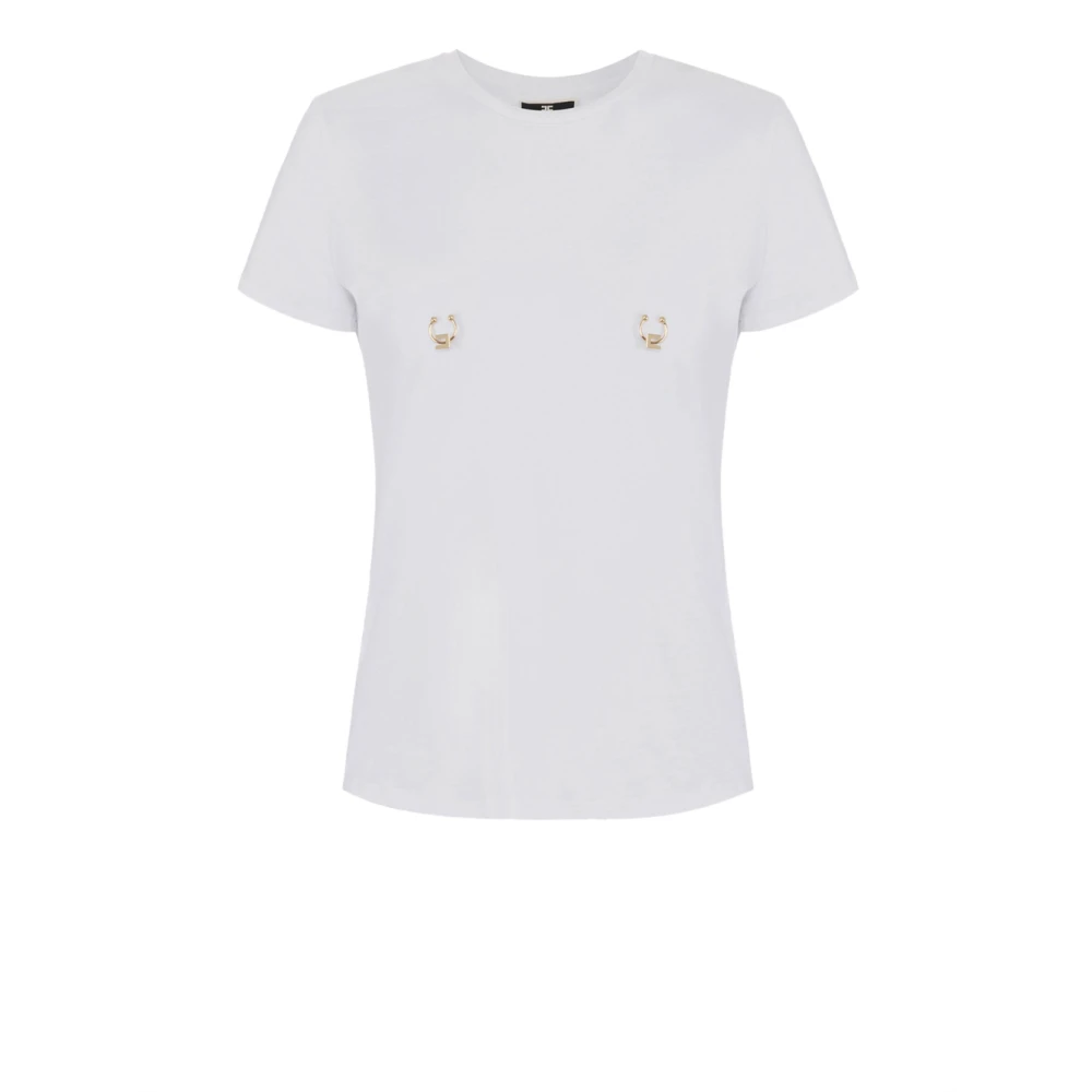 Elisabetta Franchi Dames T-shirt Set in Ivoor White Dames
