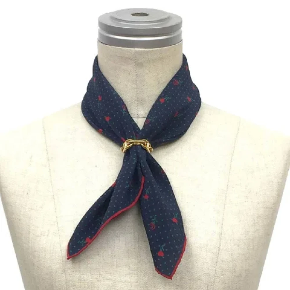 Gucci Vintage Pre-owned Wool scarves Blue Dames