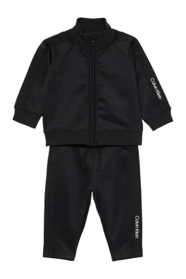 Sweatshirt med dragkedja och muddbyxor med resår i midjan