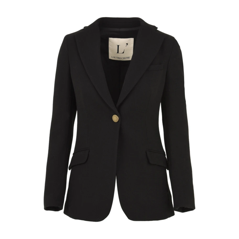 L'Autre Chose Zwarte Jas voor Vrouwen Black Dames