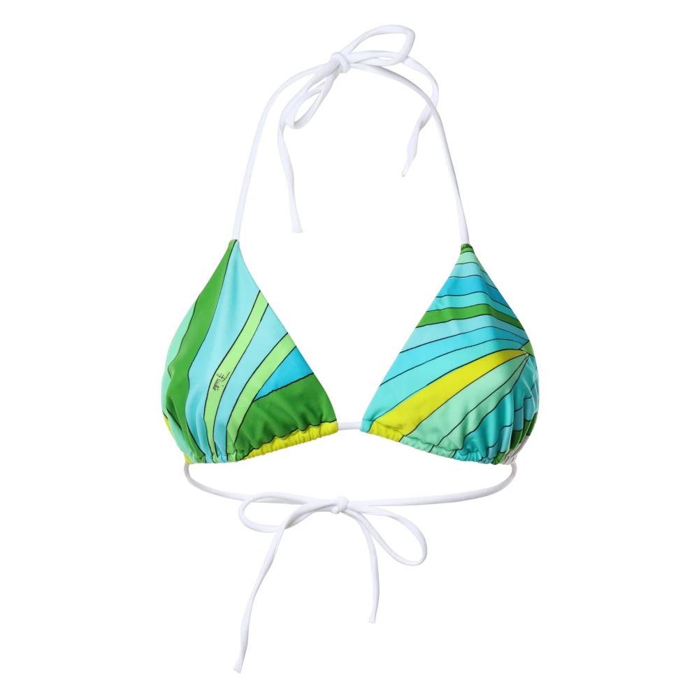 Emilio Pucci Grön Iris Triangel Bikini Badkläder Multicolor, Dam