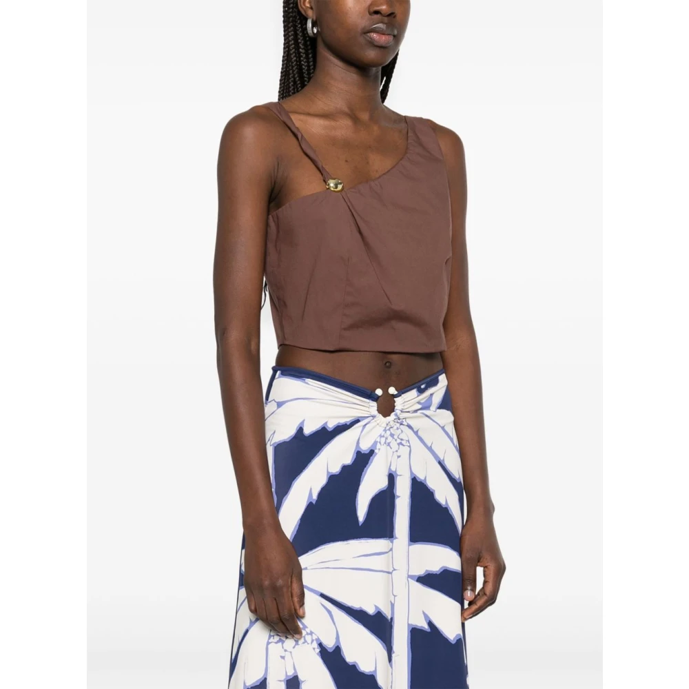 Federica Tosi Bruine Top met Stijl Brown Dames