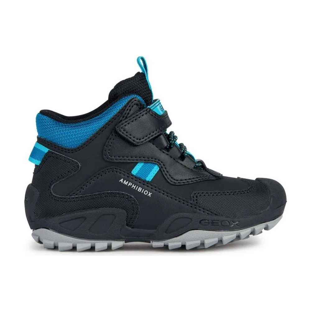 Geox Boys Black Kids Sneakers, 34 Eu, Petrol Savage Boots