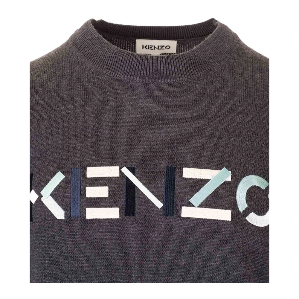 Kenzo Round-neck Knitwear Gray Heren