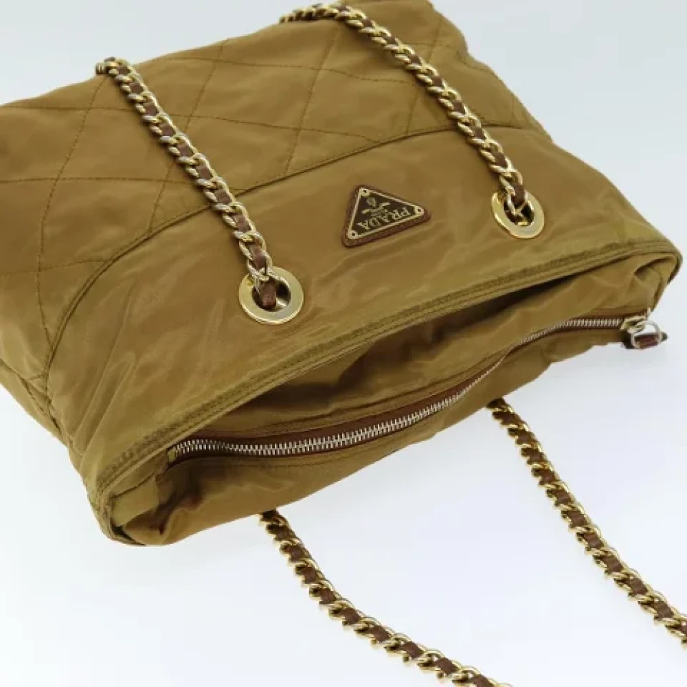 Prada Vintage Pre-owned Fabric prada-bags Beige Dames