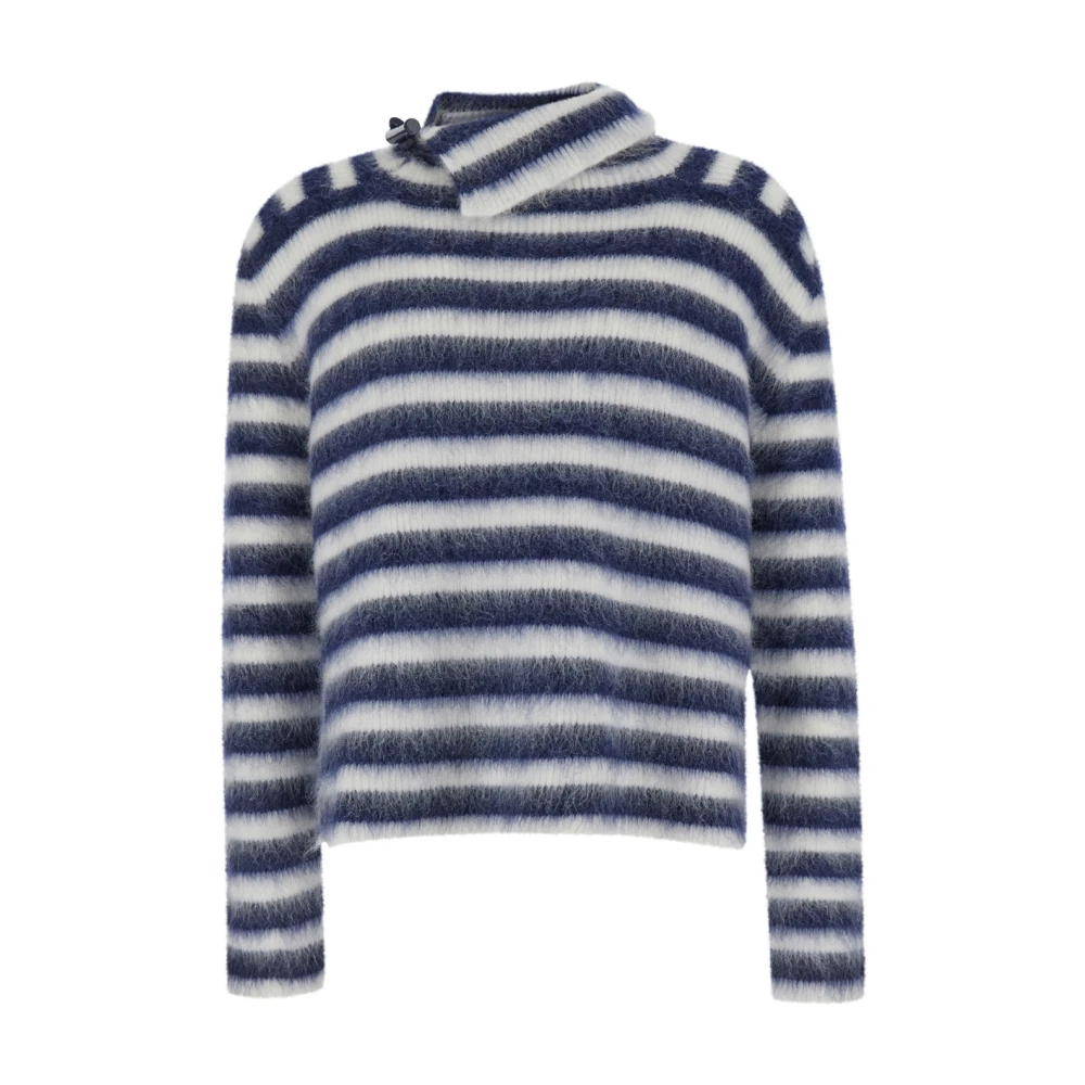 Jacquemus Gestreepte Mohair Trui met Toggle Sluiting Multicolor Heren