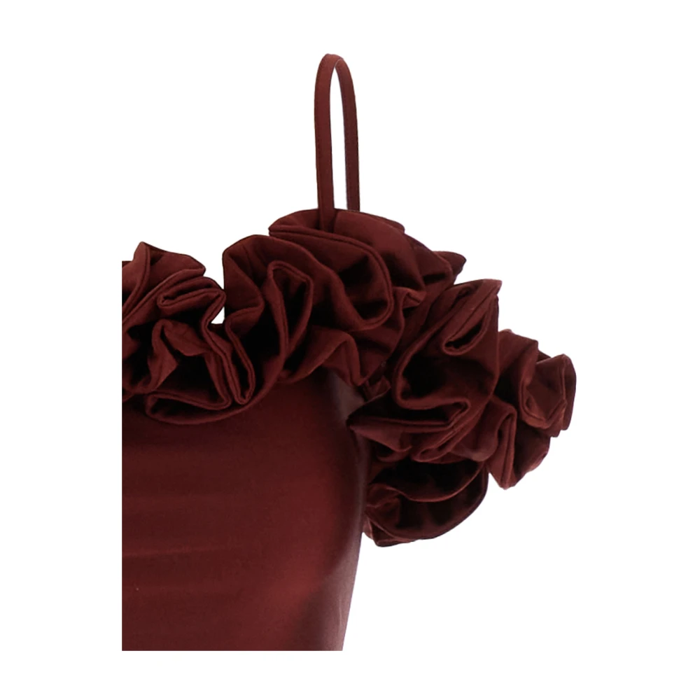 Coperni Ruffle Bordeaux Jurk Red Dames