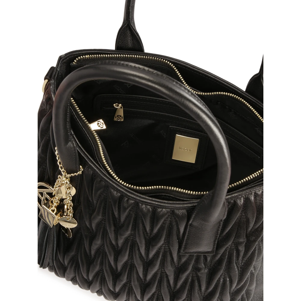 Kazar Gewatteerde handtas met handgrepen en sleutelhanger Black Dames