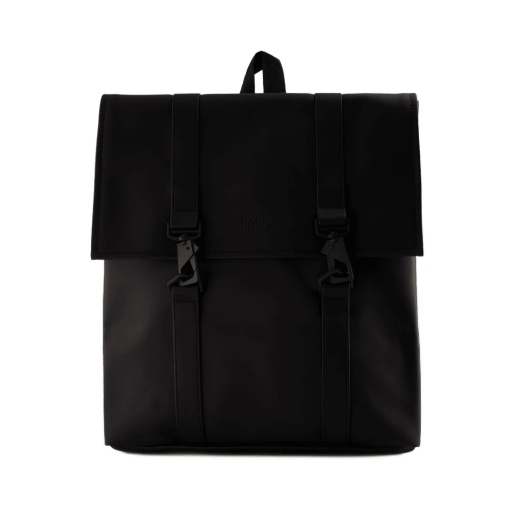 Rains Unisex Black Backpacks, One Size, Mini Backpack - Synthetic Material