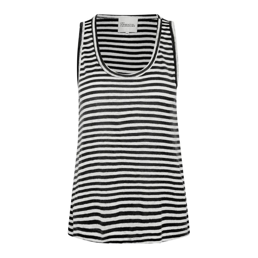 My Essential Wardrobe Gestreepte Top Zwart W.Witte Streep Black Dames