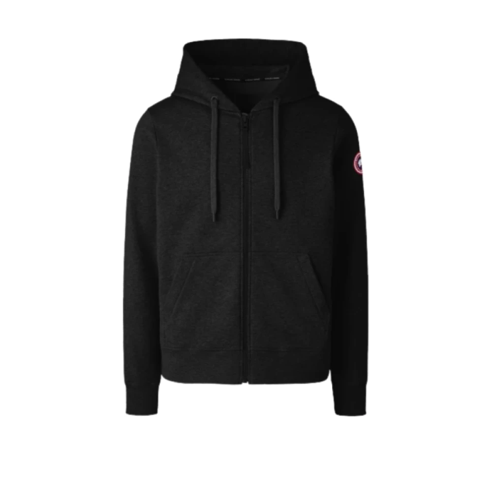 Canada Goose Zwarte katoenen sweatshirt met rits Black Heren