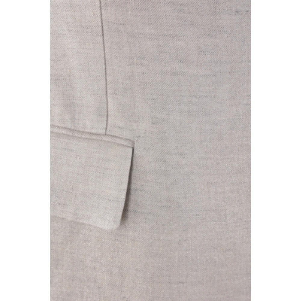 BRUNELLO CUCINELLI Lichtgrijze mouwloze double-breasted jas Gray Dames