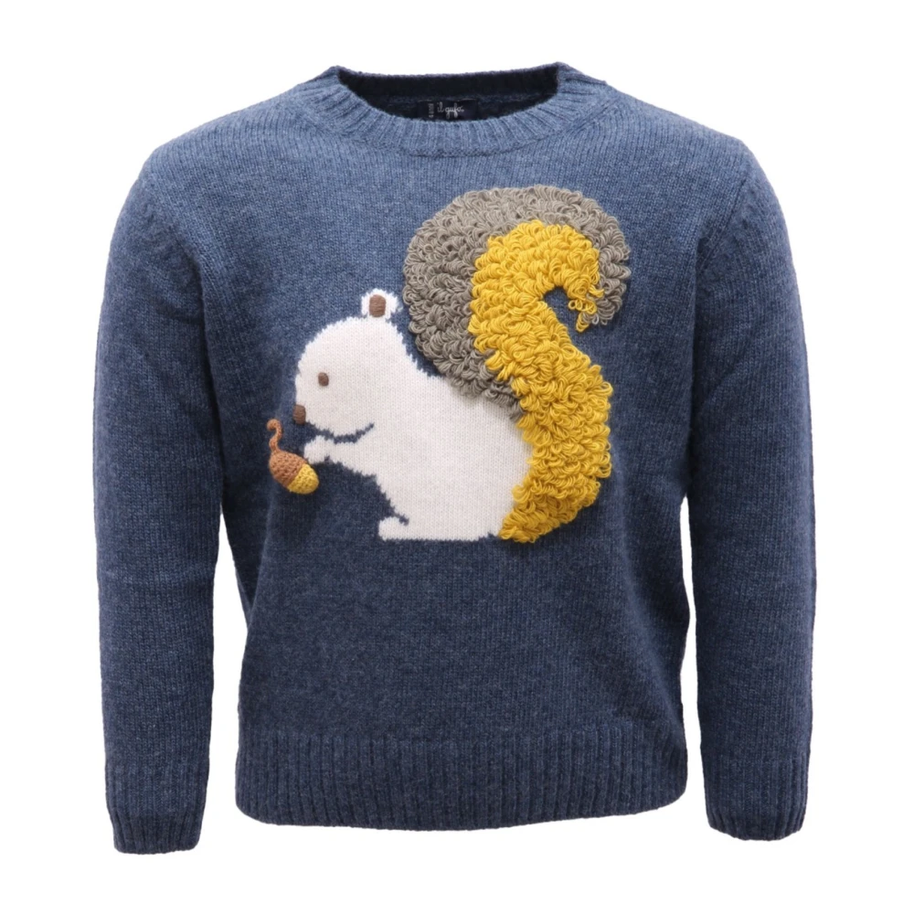 Il Gufo Blue A21ma366em220 Wool Jumper - Male - Kids Knitwear - 9 M - Kids