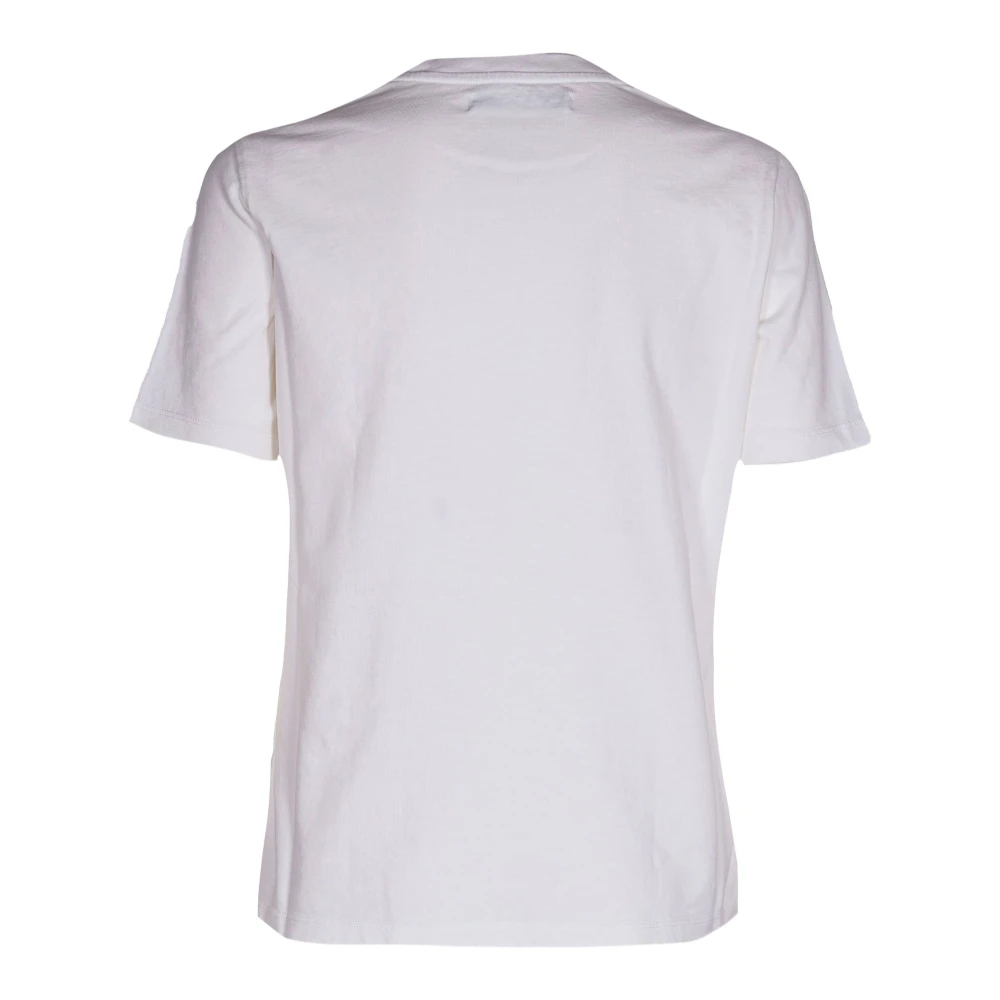 Mauro Grifoni Katoenen T-shirt voor dames met ronde hals White Dames