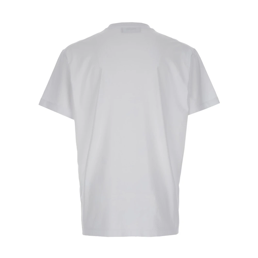 Dsquared2 Wit Logo Crewneck T-shirt Katoen Man White Heren