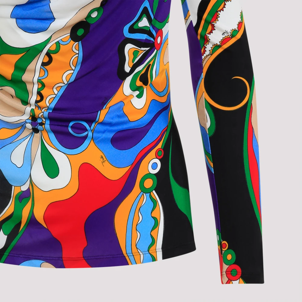 EMILIO PUCCI Rode Bloesemblouse Multicolor Dames