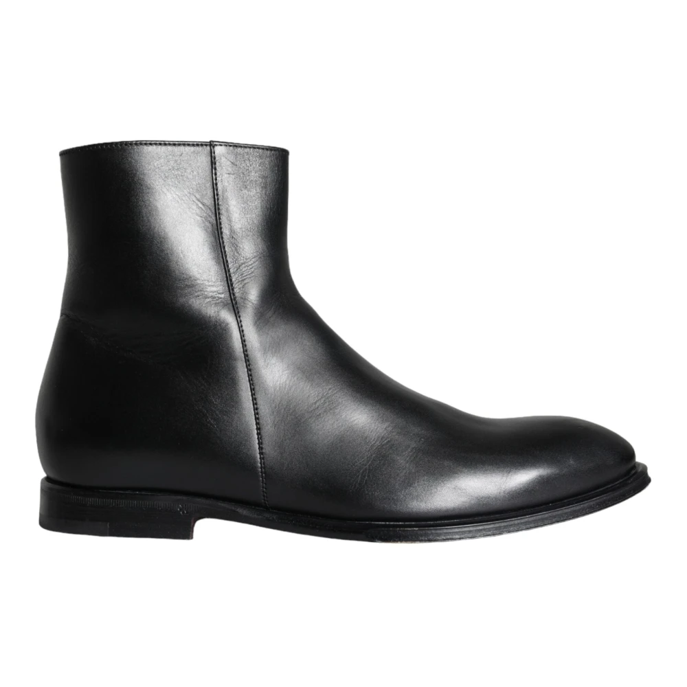 Dolce & Gabbana Men's Black Ankle Boots, 7 Uk, Calf Leather Boots Shoes