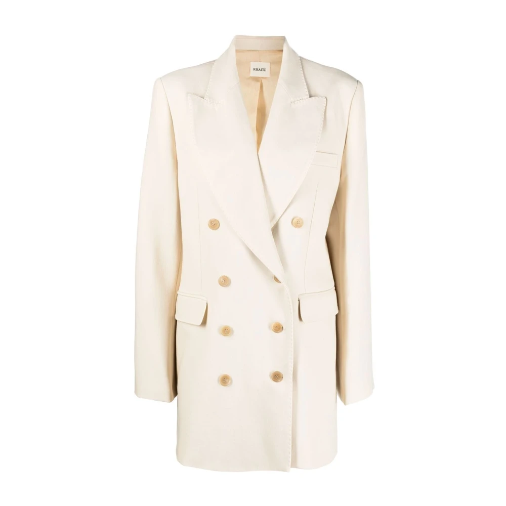 Khaite Off-White Double-Breasted Blazer Beige Dames