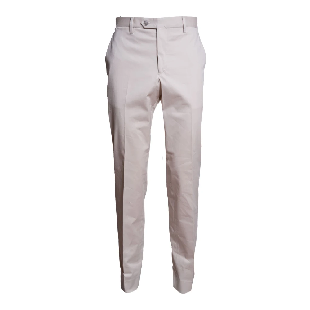 Briglia Men's Beige Slim-Fit Trousers, S, Chino Ventre Piatto