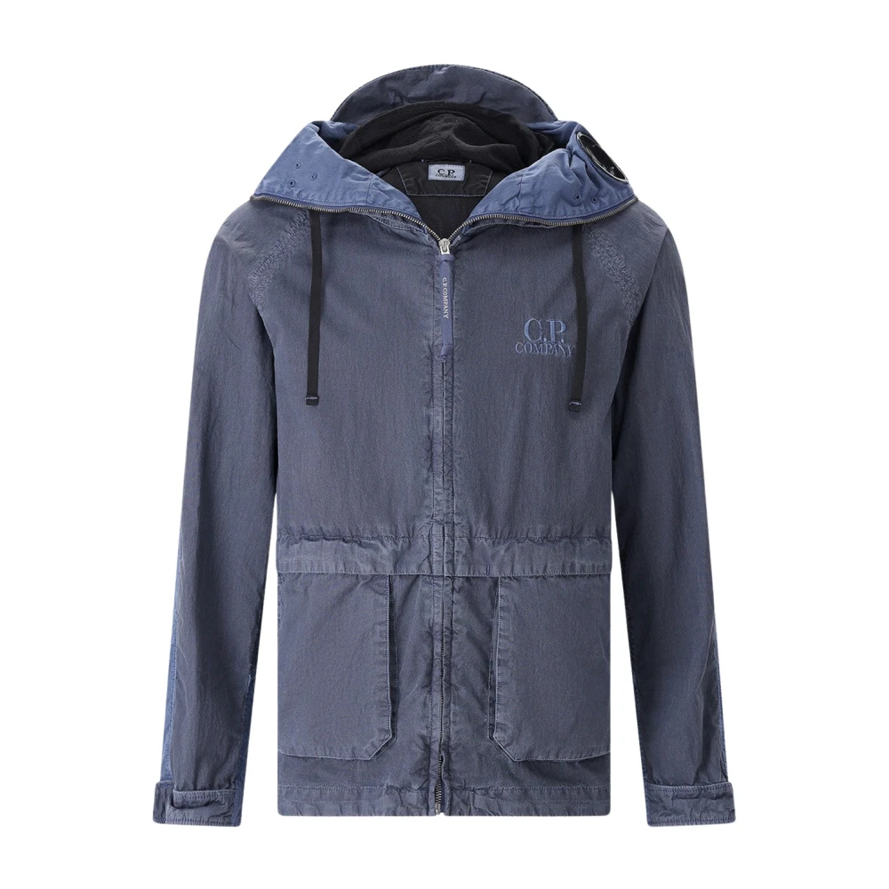 C.p. Company Men's Blue Light Jackets, L, Goggle Parka