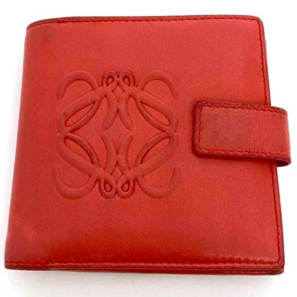 Loewe Pre-owned Leather wallets Red Dames