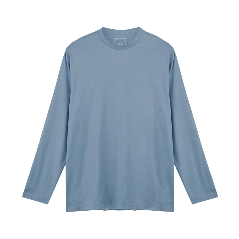Y-3 Katoenen Logo Tee Blue Heren
