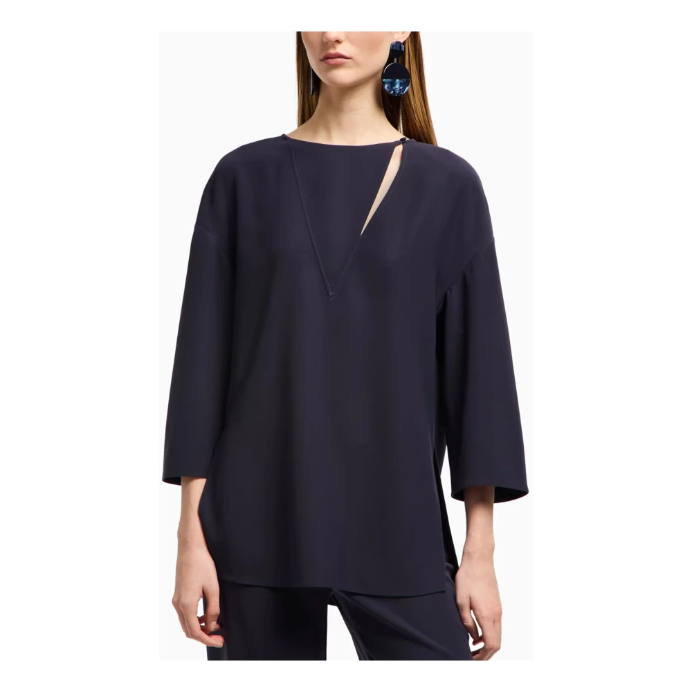 Emporio Armani Blauwe Top voor Stijlvolle Look Blue Dames