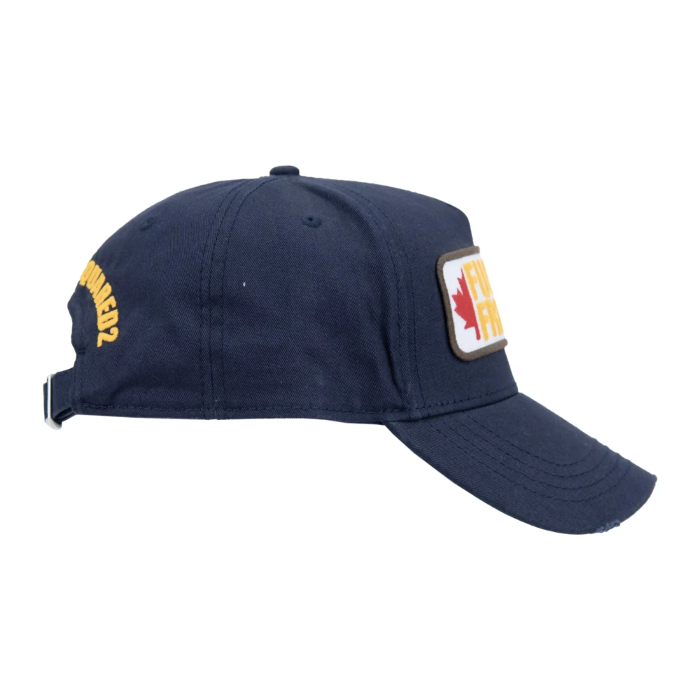 Dsquared2 Logo Patch Baseball Cap Fibbia Blue Unisex