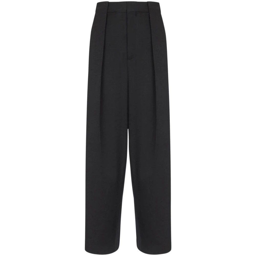 Balmain Wijde Pijp Zwarte Broek Black Dames