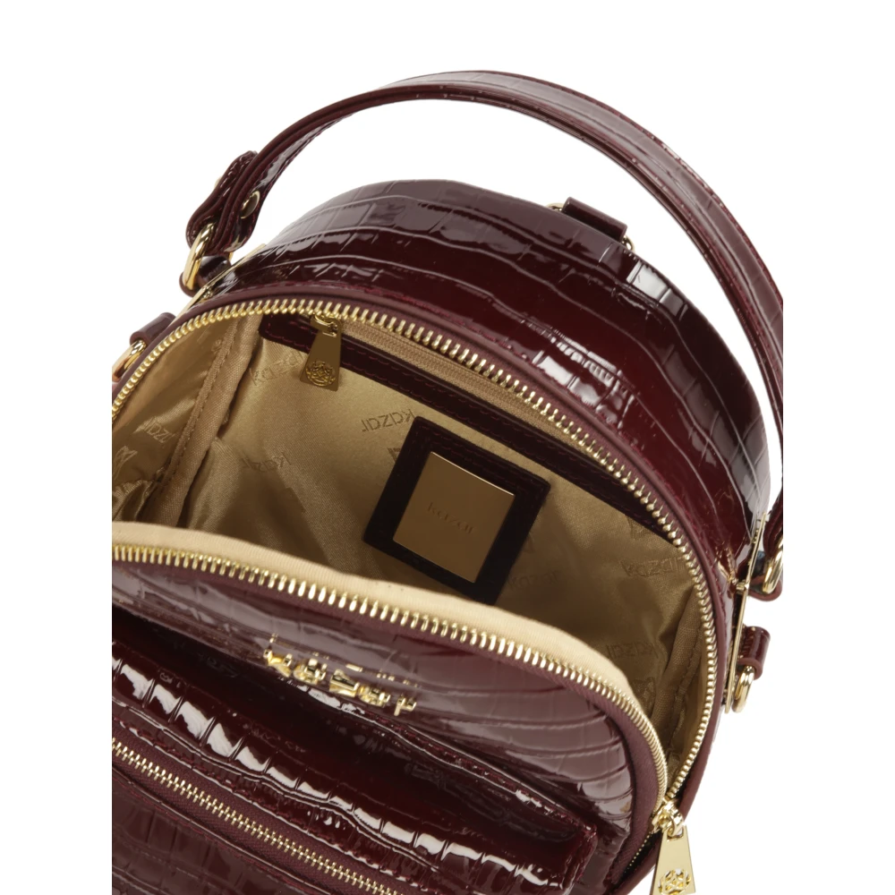 Kazar Maroon reliëflederen 2-in-1 rugzak Brown Dames