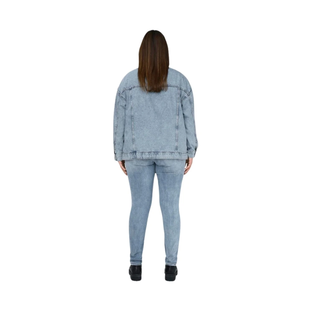 Only Carmakoma Lichtblauwe Denim Oversized Jack Blue Dames